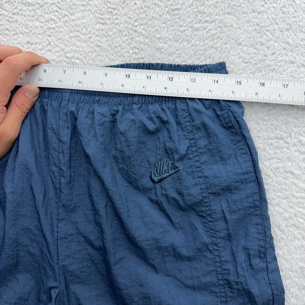 Vintage Nike Windbreaker Track Pants Mens MT Blue Nylon Jersey Lined Zip 90s